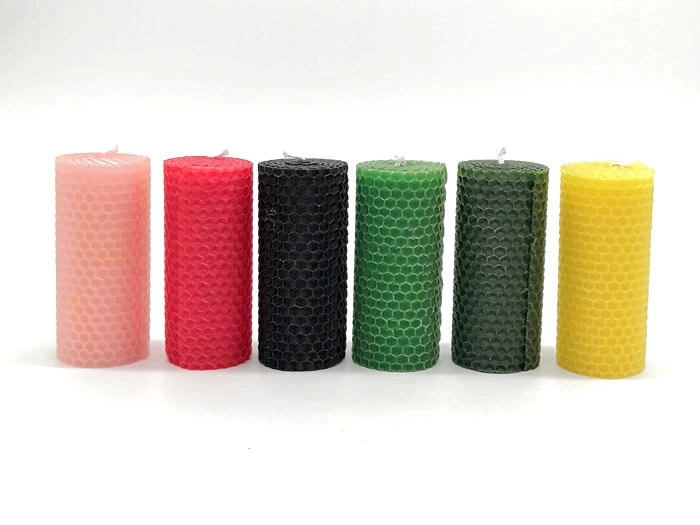 Rolled Beeswax Pillar Candles